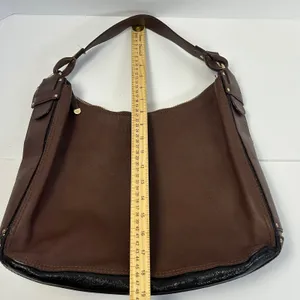 Kate Spade New‎ York Leather Hobo Shoulder Bag Purse Brown Gold Tone Hardware thumbnail 14