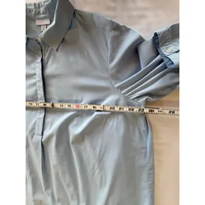 J. Jill Blue Pleated‎ Back Popover Tunic Blouse XL Tall XLT Cotton Lagenlook EUC thumbnail 3