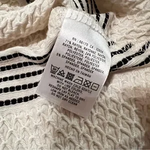 Anthropologie Postmark Sweetheart Striped Peplum Ivory Top Women’s XS thumbnail 5