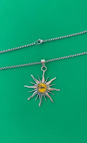 Sun Pendant Necklace for Men Women Streetwear Hip Hop Unisex Necklace thumbnail 3