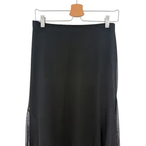 Tadashi Shoji Vintage 90s Sheer Mesh Overlay Formal Maxi Skirt Black Size Medium thumbnail 2