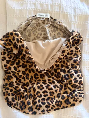 Faded Rose Leopard Print Strapless Tube Top - Brown & Black thumbnail 3