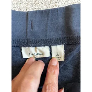 L.L.Bean Lounge Pants Large Navy Blue Wide Leg Drawstring Sweatpants thumbnail 4