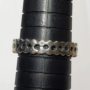 Silver Tone Abstract Ring Sz 8.5 Minimalist Basic Unsigned thumbnail 2