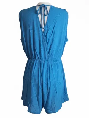 Zenana Sleeveless Blue Flowy Romper thumbnail 2