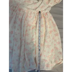 ABLE Pink Floral Babydoll Mini Dress Puff Sleeve Cottagecore Large thumbnail 7