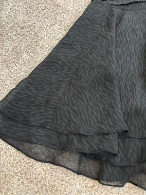 Aerie Chiffon Flowy wrap skirt black mini skirt lined size S Gothcore coquette thumbnail 9