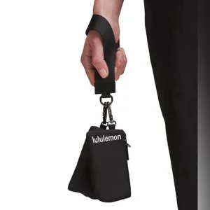 Lululemon Dual Pouch Wristlet Black Gunmetal White thumbnail 8