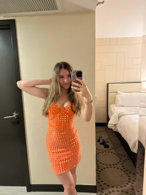 Sequin Dress Orange Size XS thumbnail 3