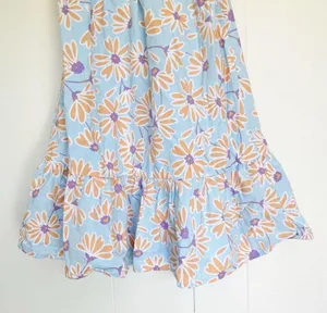 RSQ Blue Orange Daisy Floral Puff Sleeve Babydoll Dress XXS thumbnail 4
