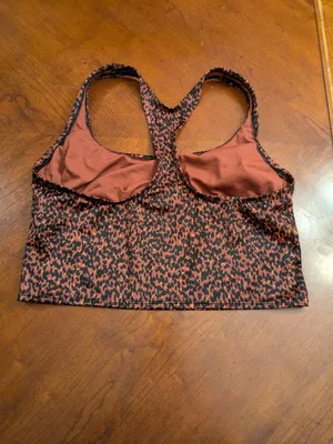 Women's Long Line Racerback Bikini Top - All in Motion - Brown/Black L No Pads thumbnail 8