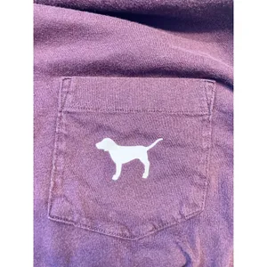 PINK Victoria's Secret Long Sleeve T-Shirt Women XS Plum Pocket Graphic Tee‎ thumbnail 4