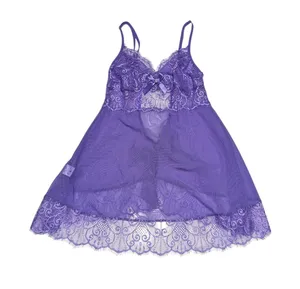 Shirley Of Hollywood Lace Emmy Babydoll Slip Chemise Lingerie Lilac Purple Sexy thumbnail 1