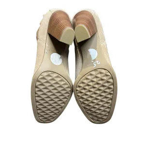 Aerosoles Booties Womens Size 6 Beige Leather Lido Ankle Cone Heel Stretch thumbnail 8