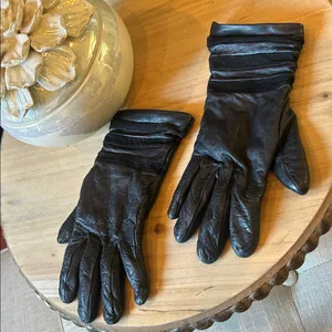 Giada Paris Black Leather/Cashmere Interior Hand Gloves thumbnail 3