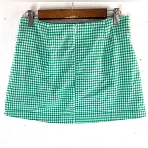 Urban Outfitters M Gingham Check Pocketed Mini Skirt in Kelly Green thumbnail 2