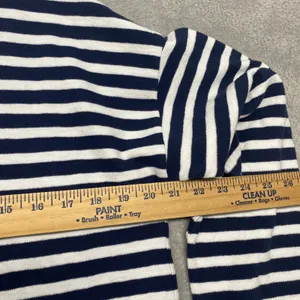 Madewell Top Womens Small‎ Blue White Lace Up Long-Sleeve Tee Stripe Navy NV911 thumbnail 6