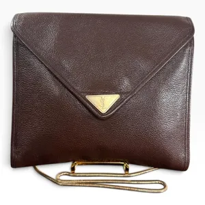 Yves Saint Laurent Vintage Shoulder Bag Small Brown Leather YSL thumbnail 1