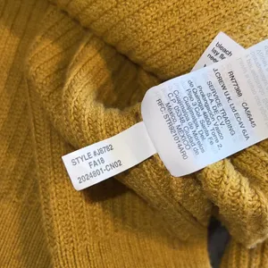 Madewell patch pocket pullover sweater mustard yellow small tight knit cotton S thumbnail 8