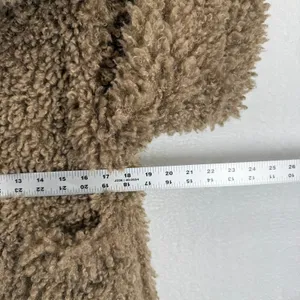 ZARA BASIC Teddy Fleece Jacket Brown Collar Buttons Pockets Women Size‎ S thumbnail 3