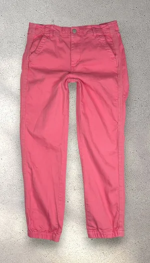 Risen Jeans Twill Jogger Pants Juniors 7/28 Pink RDP5242 Elastic Ankle Stretch thumbnail 1