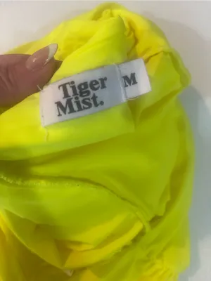 Tiger Mist Neon Yellow Strapless Ruched Bodycon Dress thumbnail 5