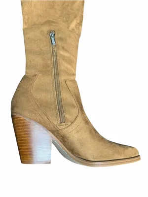 Marc Fisher LTD Gwyneth Suede Over Knee Western Boots Tan 8M NWOB thumbnail 10
