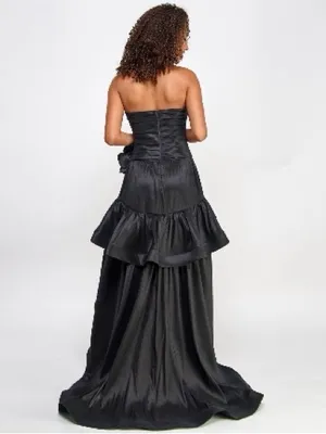 City Studio Strapless High-Low Taffeta Gown Dress in Black, Size 0, NWT $219 thumbnail 2