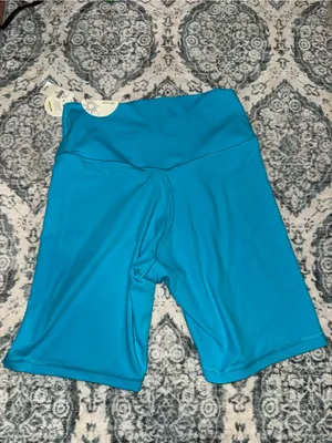 aerie Bright Turquoise High-Rise Bike Shorts thumbnail 5