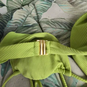 Forever 21 Lime Green Triangle Ribbed Bikini Top L thumbnail 5