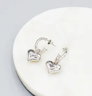 Sterling Silver #925 Earrings with PUffy heat thumbnail 4
