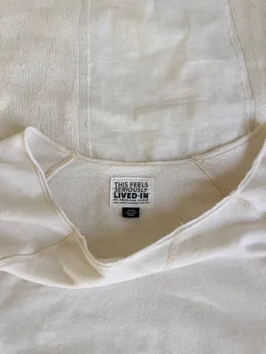 American Eagle Light beige off the shoulder sweatshirt thumbnail 3