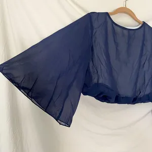 Source Unknown 2 Piece Navy Blue Chiffon Matching Pantsuit Set Size M thumbnail 5