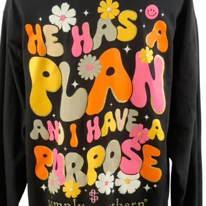 Simply Southern Long Sleeve Flower Hippie Christian T-Shirt Spiritual thumbnail 1