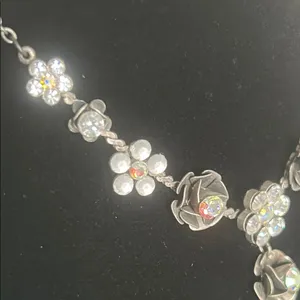 Stunning Gunmetal and Multi-Colored Crystal Floral Y Drop Necklace thumbnail 4
