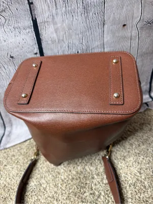 Dooney & Bourke saffiano Brown Leather Drawstring Bucket Bag thumbnail 5