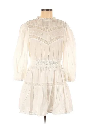 NWT LoveShackFancy x Target Talulah in White Pintuck Yoke Lace Trim Dress XS thumbnail 3