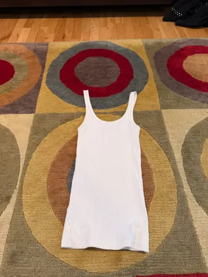 Gilly Hicks Sydney White Ribbed Tank Top Slim Fit Y2K Style Size Small thumbnail 5