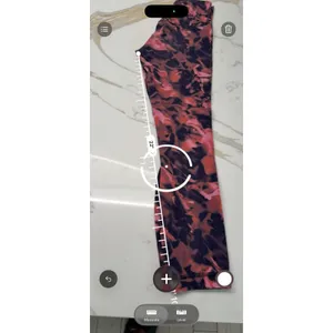 Lululemon Abstract Print Stretch Elastic Waist Red Pink Black Ankle Leggings 2‎ thumbnail 4