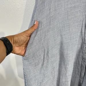 Zara Basic Striped Button Down Tunic Dress XS Blue‎ White Cotton Sleeveless Boho Blue thumbnail 6