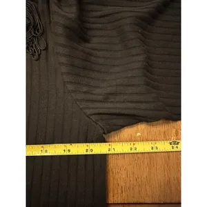 Vtg Western Black Tee Shirt Fringe Studs Conchos Western Cowgirl Women’s Medium thumbnail 3