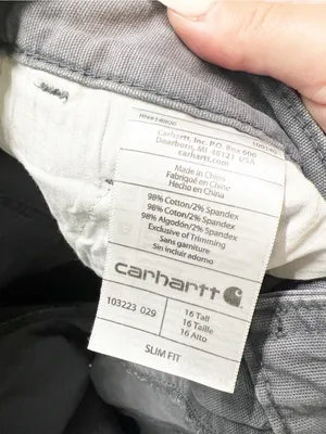 Carhartt Slim Fit Women’s Dark Gray Workwear Carpenter Tall Pants thumbnail 10