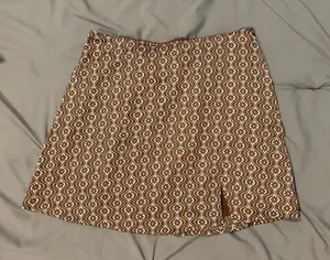 Geometric Brown Mini Skirt thumbnail 1