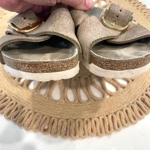 Birkenstock Metallic Rose Gold Siena Big Buckle Cross Strap Sandal EU 38 Coastal thumbnail 10