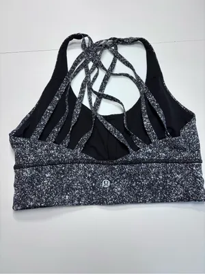 lululemon athletica Black Speckled Free to Be Me Multi-Strap Sports Bra NWOT Sz8 thumbnail 2