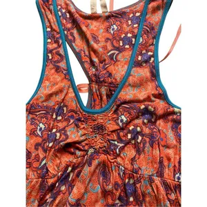 Anthropologie Free People tank top orange and purple sz medium thumbnail 3