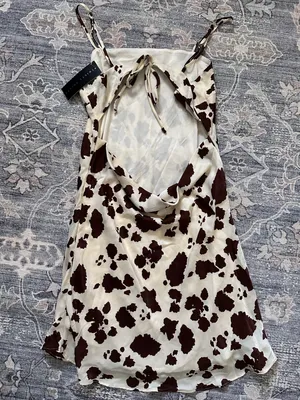 Cow Print Mini Dress Brown Size L thumbnail 2