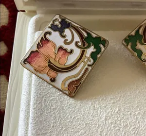 Vintage cloisonné earrings thumbnail 2