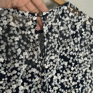 Michael Kors Floral Sequin Ruffle Hem Dress Short Cocktail Party Wedding Small thumbnail 8