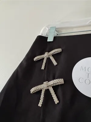 More To Come NEW Revolve Ember Mini Skirt Black Adorable Bow Detail thumbnail 4